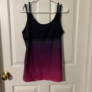 Gradient Pink and Black Women's Top